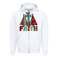 White cross and christmas trees Zipper Hoodie - AdoDesignShop
