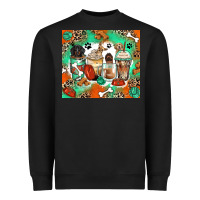 Black dog coffee cups Heavyweight Sweatshirt - Zillion Design Studio
