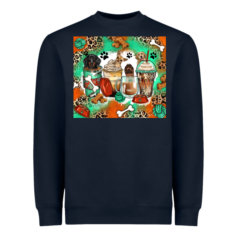 Dog Coffee Cups Heavyweight Sweatshirt by Zillion Design Studio | Teevron