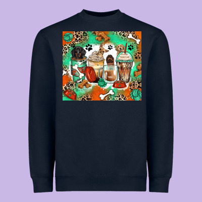 Dog Coffee Cups Heavyweight Sweatshirt Designed By Zillion Design Studio