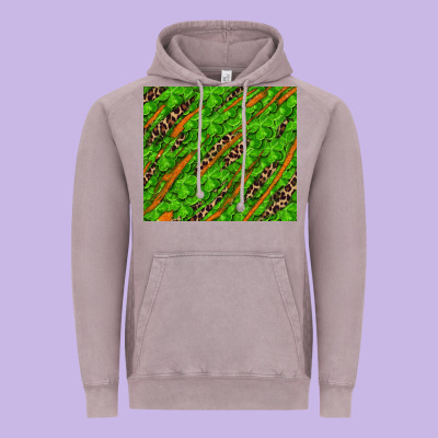 Distressed Shamrock And Leopard Vintage Hoodie Designed By Ranaportraitstore