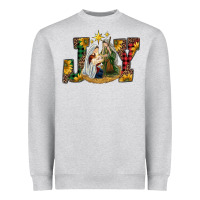 Heather Grey joy holy family Heavyweight Sweatshirt - RanaPortraitStore