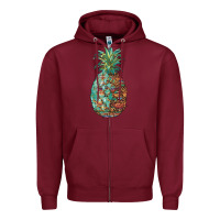 Burgundy pineapple leopar turquoise serape summer Zipper Hoodie - Artiststas