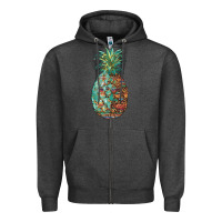 Charcoal Heather pineapple leopar turquoise serape summer Zipper Hoodie - Artiststas