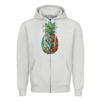 Dove Grey pineapple leopar turquoise serape summer Zipper Hoodie - Artiststas