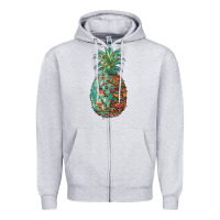 Heather Grey pineapple leopar turquoise serape summer Zipper Hoodie - Artiststas