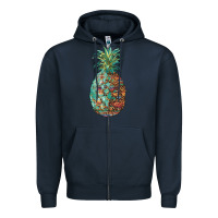 Navy pineapple leopar turquoise serape summer Zipper Hoodie - Artiststas