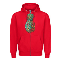 Red pineapple leopar turquoise serape summer Zipper Hoodie - Artiststas