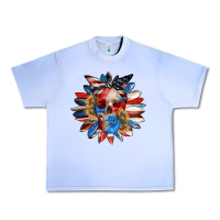 Grape Ice 4th of July sunflower skull 4th of july Urban Heavy Tee - CowGirlArtShop