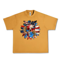 Peanut Butter 4th of July sunflower skull 4th of july Urban Heavy Tee - CowGirlArtShop