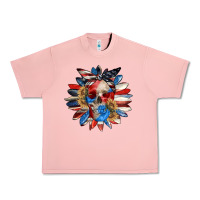 Salmon 4th of July sunflower skull 4th of july Urban Heavy Tee - CowGirlArtShop