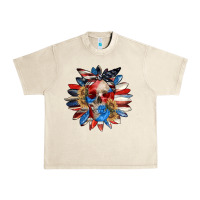Sandshell 4th of July sunflower skull 4th of july Urban Heavy Tee - CowGirlArtShop