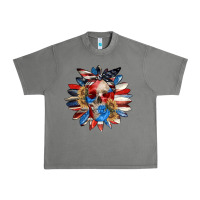 Tornado 4th of July sunflower skull 4th of july Urban Heavy Tee - CowGirlArtShop