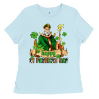 Baby Blue happy st patricks day with st patricks Ladies Tee - AdoDesignShop