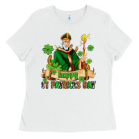 White happy st patricks day with st patricks Ladies Tee - AdoDesignShop
