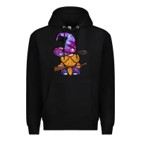 Black witch gnome with broom Premium Hoodie - BundleAndBundleShop