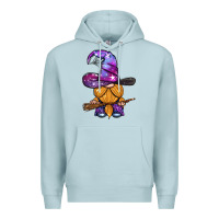 Blue Mist witch gnome with broom Premium Hoodie - BundleAndBundleShop