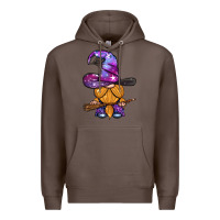 Coffee witch gnome with broom Premium Hoodie - BundleAndBundleShop