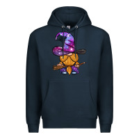Navy witch gnome with broom Premium Hoodie - BundleAndBundleShop