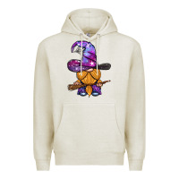 Oatmeal Heather witch gnome with broom Premium Hoodie - BundleAndBundleShop