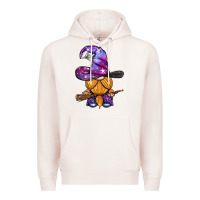 Pale Pink witch gnome with broom Premium Hoodie - BundleAndBundleShop