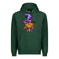 Sports Green witch gnome with broom Premium Hoodie - BundleAndBundleShop
