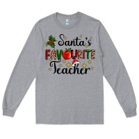 Heather Grey santas favourite teacher Long Sleeve Tee - AdoDesignShop