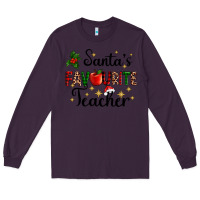 Plum santas favourite teacher Long Sleeve Tee - AdoDesignShop