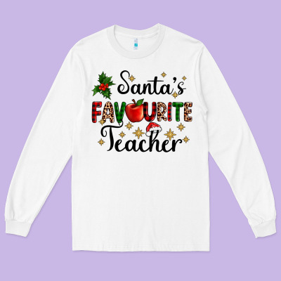 Santas Favourite Teacher Long Sleeve Tee Designed By Adodesignshop