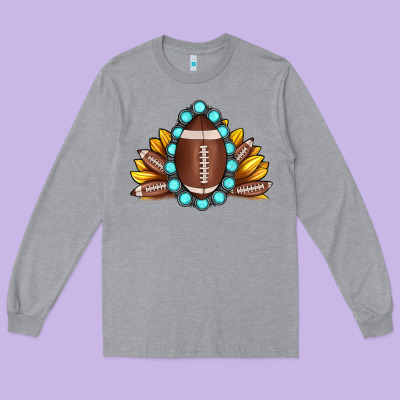 Football Gemstone Sunflower Long Sleeve Tee Designed By Jahusdesignshop