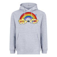 Heather Grey love is love lgbtq Heavyweight Hoodie - MaliasSmallBusiness
