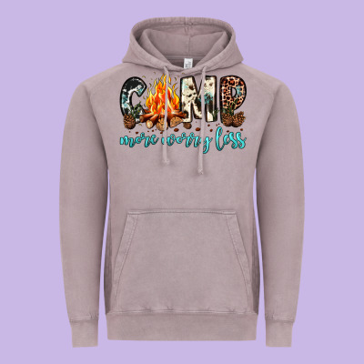 Camp More Worry Less Vintage Hoodie Designed By Jahusdesignshop