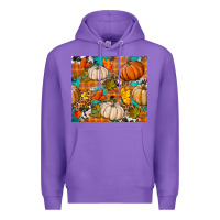 Purple fall pumpkin tumbler Premium Hoodie - BundleAndBundleShop