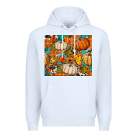 White fall pumpkin tumbler Premium Hoodie - BundleAndBundleShop