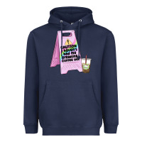 Navy caution i haven't had my coffee yet Heavyweight Hoodie - MaliasSmallBusiness