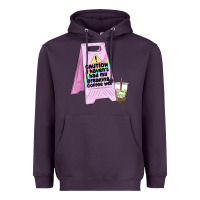Plum caution i haven't had my coffee yet Heavyweight Hoodie - MaliasSmallBusiness