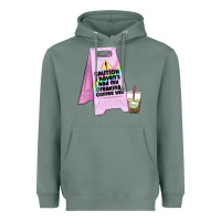 Sage caution i haven't had my coffee yet Heavyweight Hoodie - MaliasSmallBusiness