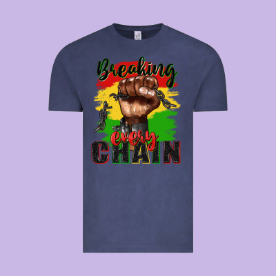 Breaking Every Chain Juneteenth Vintage Tee Designed By Zillion Design Studio