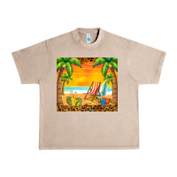 French Oak sunset beach Urban Heavy Tee - BarkalooDesign