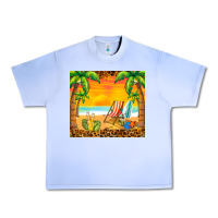 Grape Ice sunset beach Urban Heavy Tee - BarkalooDesign