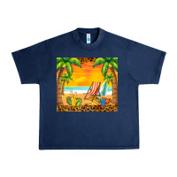 Navy sunset beach Urban Heavy Tee - BarkalooDesign