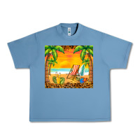 Pebble Blue sunset beach Urban Heavy Tee - BarkalooDesign