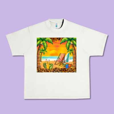 Sunset Beach Urban Heavy Tee Designed By Barkaloodesign