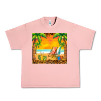 Salmon sunset beach Urban Heavy Tee - BarkalooDesign