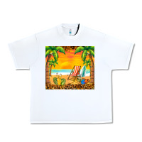 White sunset beach Urban Heavy Tee - BarkalooDesign