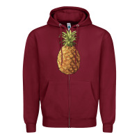 Burgundy pineapple Zipper Hoodie - Artiststas