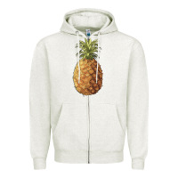 Oatmeal Heather pineapple Zipper Hoodie - Artiststas