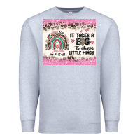 Heather Grey it takes a big to shape little minds Premium Sweatshirt - MaliasSmallBusiness
