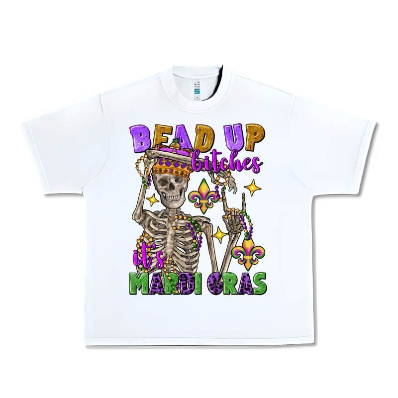 Bead Up Bitches It's Mardi Gras Skeleton Urban Heavy Tee by FaDigitalArtStudio | Teevron