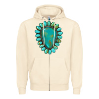 Sandshell western gemstone turquoise Zipper Hoodie - Artiststas